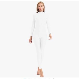 women’s high neck full bodysuit, zip long sleeve unitard